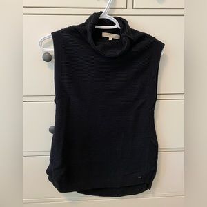 Black Sleeveless Monk & Lou Mock Neck Sweater Size XXS
